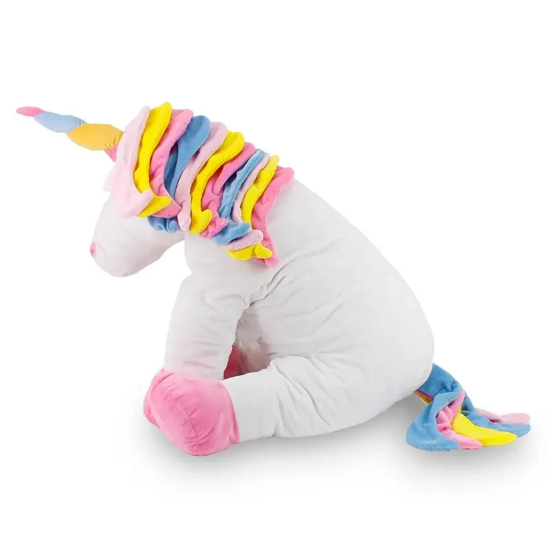 Unicórnio de Pelúcia 65 cm - Almofada Branca Com Detalhes Coloridos - Image 4